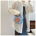 thumbnail image 1 of Bolso Bandolera Azul con Forma de Calabaza para Halloween | Material: Pu | 20,5 X 12 X 7 Cm | Ligero | Interior Compacto | Correa Ajustable, 1 of 6