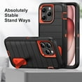 thumbnail image 5 of ELEHOLD for iPhone 16 Hybrid Rugged Case with HD Screen Protector,Dual Layer Hard Protective Invisible Kickstand Non-Slip Drop-Proof Shockproof Anti-Scratches Heavy Duty Cover,Black+Orange, 5 of 7