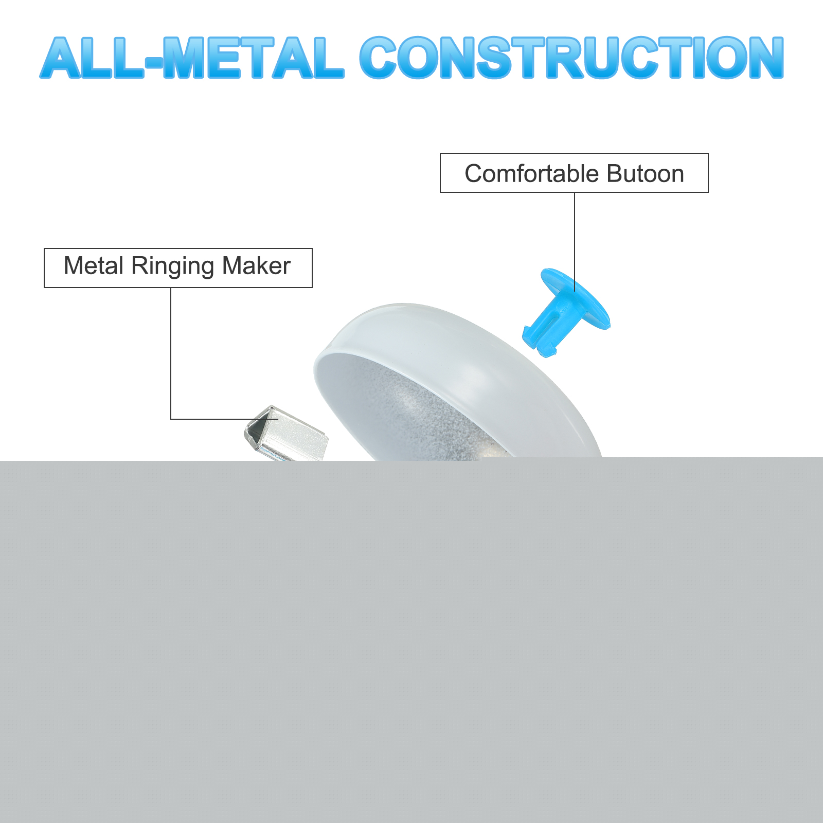thumbnail image 3 of Desk Call Bell 2.5" Diameter, Dinner Desk Front Bell, Blue/White 2Pcs, 3 of 7