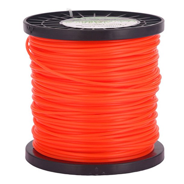 Hilo Espiral para Desbrozadora de Césped de 1 Lb X 2,4 mm, Relleno de Grafito, Hilo de Nailon, Color Naranja, Forma Retorcida.