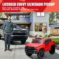 thumbnail image 3 of Bopilon 12V Electric Car for Kids,Licensed Chevy Silverado Truck Kids Ride On Car with Remote Control Battery Powered Electric Vehicle Toy Car, 4-Wheeler Suspension, Music& Lights, 3 Speeds(Red), 3 of 7