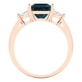 thumbnail image 4 of 2.32 ctw 3 Stone Anniversary Ring for Women | Princess Cut Natural London Blue Topaz | Hyperallergenic Solid 18K Rose Gold, 4 of 5