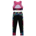 thumbnail image 4 of Hansber Kids Girls Athletic Sets for Gymnastics Sports Workout Fitness Outfits 2 Piece Tank Crop Tops Leopard 6, 4 of 7