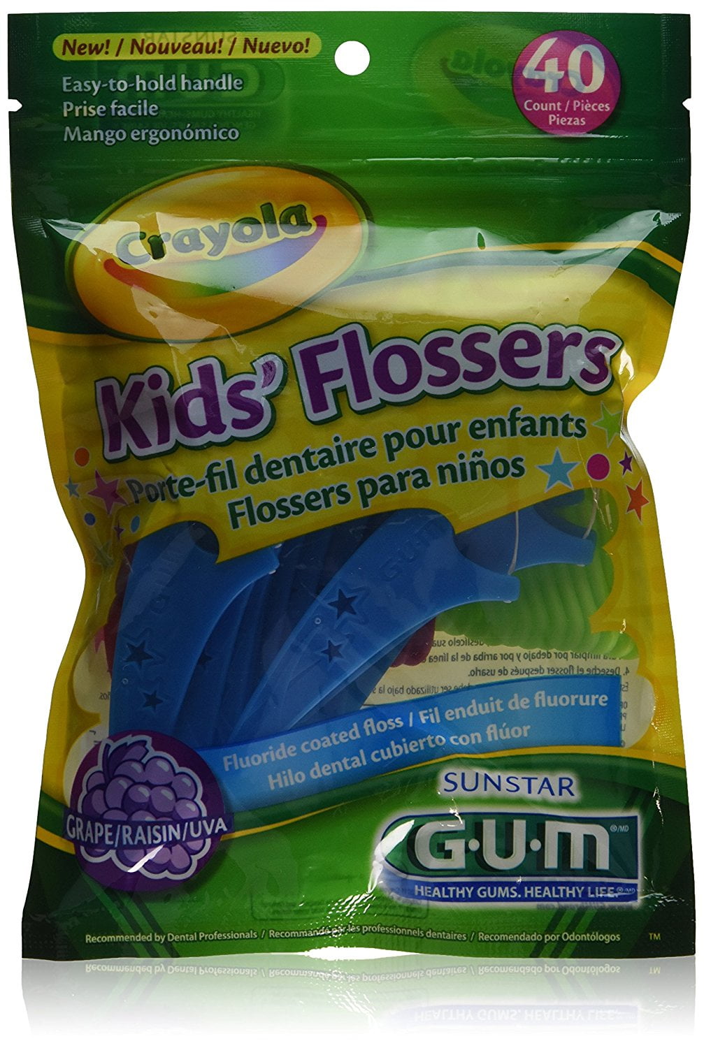 Butler Gum Crayola Dental Flossers For Kids 40 Ea (Pack of 3