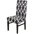thumbnail image 1 of Stretchy Dining Chair Covers Set of 2, Elastic Kitchen Chair Slipcovers Removable Protective Cover Nonslip for Hotel Dining Room Ceremony Banquet Wedding Party (2 Pack, Black-BTC01), 1 of 8