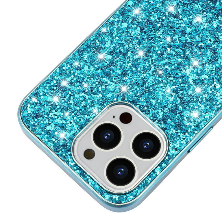 Umhlaba Compatible with iPhone 14 Pro Max case 2022 Bling Square Edge Trunk  Cute bee Fashion Phone Cover Glitter Women Girly Luxury Girls Sparkly