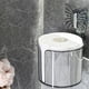 thumbnail image 1 of Estante de almacenamiento de baño | Organizador de plástico transparente montado en la pared con ventosa de mariposa | Diseño de particiones para pañuelos, cosméticos, artículos de tocador | Ahorro, 1 of 6