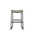 thumbnail image 2 of Amisco David 26 In. Counter Stool - Greige Faux Leather / Black Metal, 2 of 9