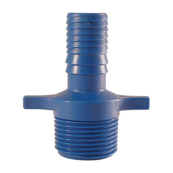 Blue Twisters 4814570 0.75 in. Insert x 0.75 in. Dia. MPT Polypropylene Elbow&#44; Blue