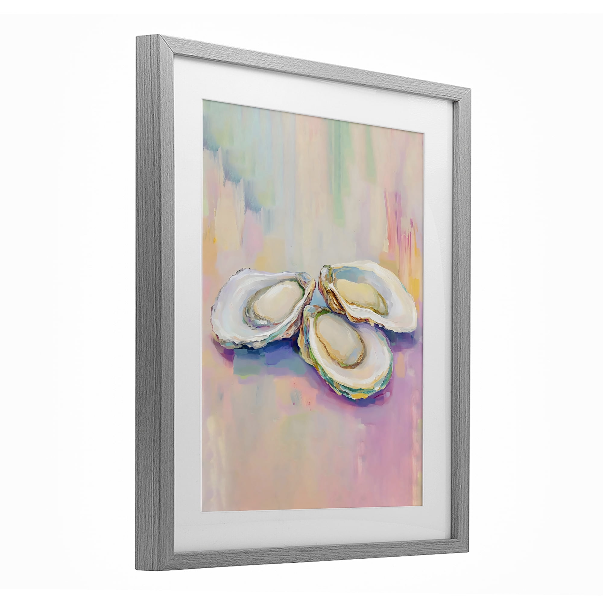 Stupell Industries Pastel Oysters Harmony Gray Framed Print Under Glass, design by The Prints Vibe