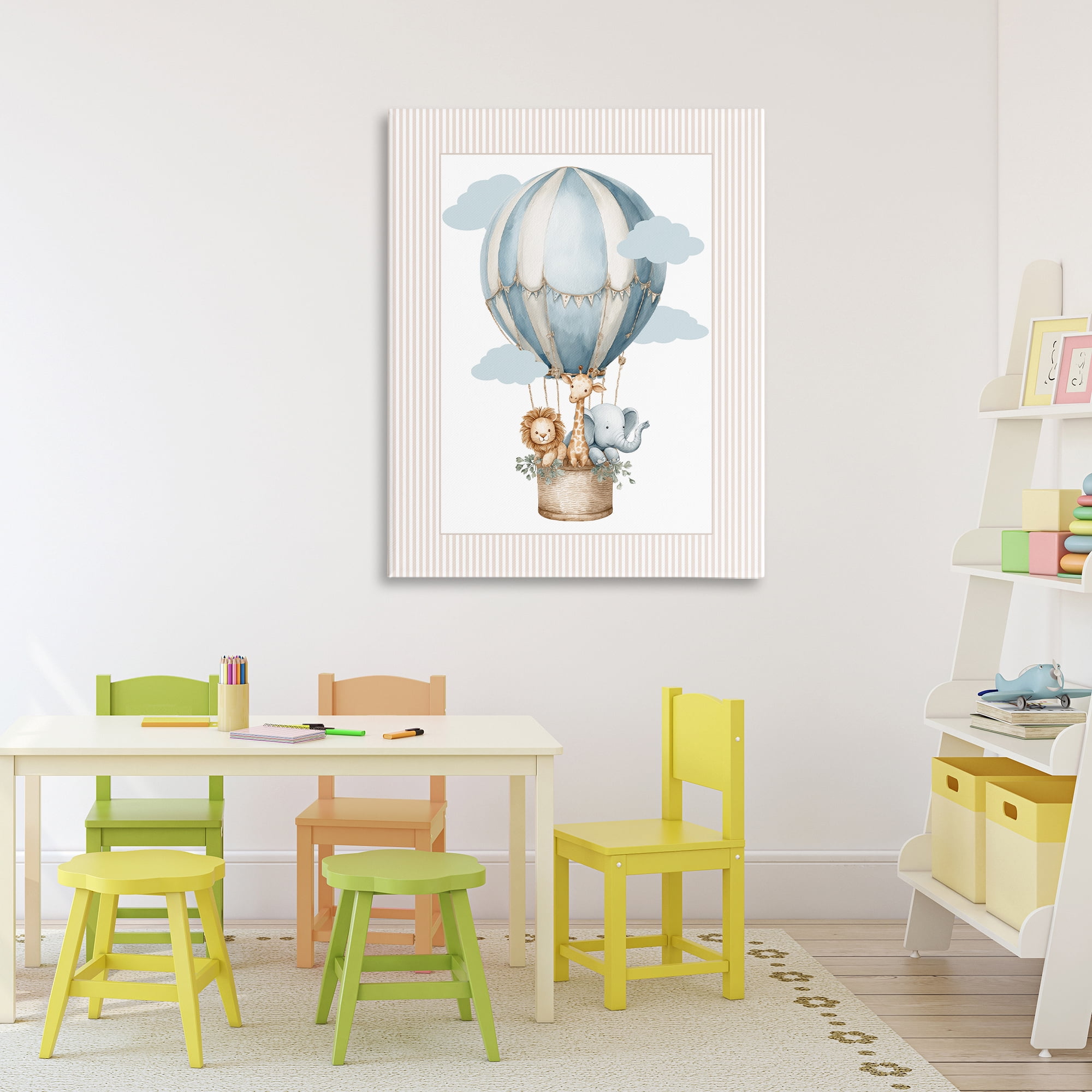 Stupell Industries Hot Air Balloon Animals Canvas Wall Art, design by Christine Simpson Art