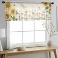 thumbnail image 2 of Sunflowers Valance Curtains for Kitchen/Living Room/Bathroom/Bedroom Window, Rod Pocket Small Topper Half Short Window Curtains Voile Sheer Scarf, Farmhouse Retro Butterfly Beige Yellow 54"x18", 2 of 8