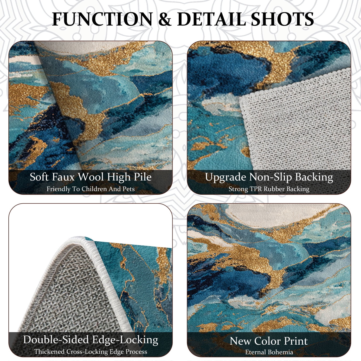 3 Piece Kitchen Rug Set, Abstract Pattern Kitchen Hallway Rug, Soft And Comfortable, Suitable For Sinks, Floors, Entrances, Hallways And Bathrooms