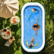 TaoTronics Inflatable Swimming Pools, 120 x 72 x 20 Blow up Swimming Pools, Kiddie Pool Large Size Thickened Blow up Swimming Pools Play Center for Kids Children Family Outdoor Garden Backyard