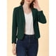 thumbnail image 5 of BLAZER CHIC para Mujeres, Abierto al Frente, Ideal para el Trabajo, Chaqueta de Traje Corta de Verano, Verde Sólido, 2XL, 5 of 7