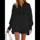 thumbnail image 1 of Conjuntos de 2 Piezas: Camisa Abotonada, Top y Pantalones Cortos, Conjuntos Casuales para Estar en Casa Negro S, 1 of 6