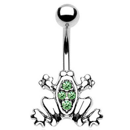 - Body Accentz? Belly Button Ring Navel Frog Body Jewelry Dangle 14 Gauge