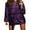 Purple, variant on Gupgi Sequin Dress for Women Long Sleeve Crewneck Sparkly Glitter Mini Dress Elegant Cocktail Party Dress