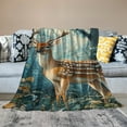 thumbnail image 2 of Orinice Buck Deer Blanket Soft Hunting Blanket Cozy Warm Hunter Animal Decor Bedding Stuff Fuzzy Plush Throw Blanket Gifts for Lover Boys Girls Kids Women Adults Bed Travel  60x80in, 2 of 6