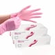 thumbnail image 2 of Guantes desechables de nitrilo rosa, 20/50/100 unidades, sin polvo ni látex, para cocina, para mujeres, para salón de belleza, para tatuajes, para teñir el cabello, 2 of 5