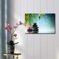 thumbnail image 2 of wall26 Rocks and a Hibiscus Flower Over a Lake Next to Bamboo Trees - Canvas Art Home Decor - 32x48 inches, 2 of 3