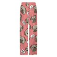thumbnail image 5 of Pink Pattern with Cute Pugs Women's Pajamas Pajama Pants Women's Sleepwear Lounge Sleep Bottoms Stretch with Pockets, 5 of 7
