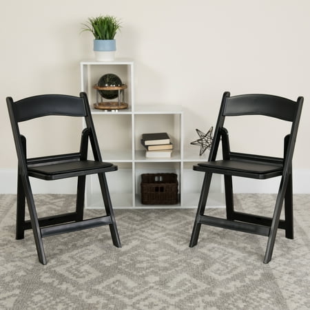 Flash Furniture HERCULES Series 1000 lb. Capacity Resin Folding Chair with Black Vinyl Padded Seat Multiple Colors