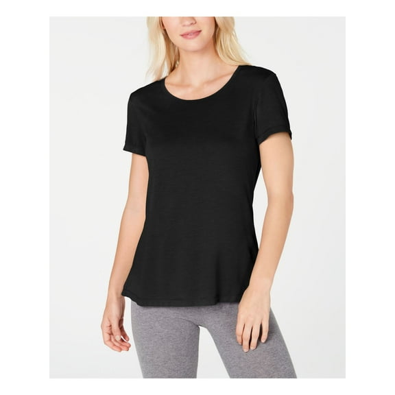 IDEOLOGY Womens Black Short Sleeve Jewel Neck T-Shirt Size: M