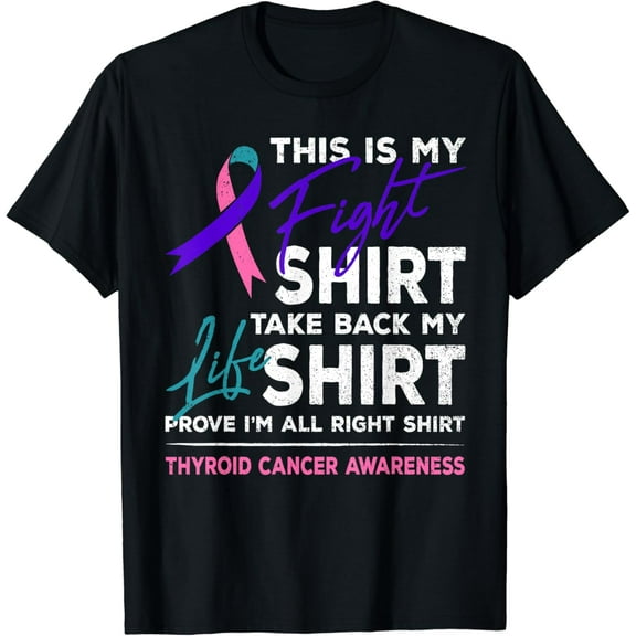 This Is My Fight Shirt Thyroid Cancer Awareness Ribbon Gift T-Shirt