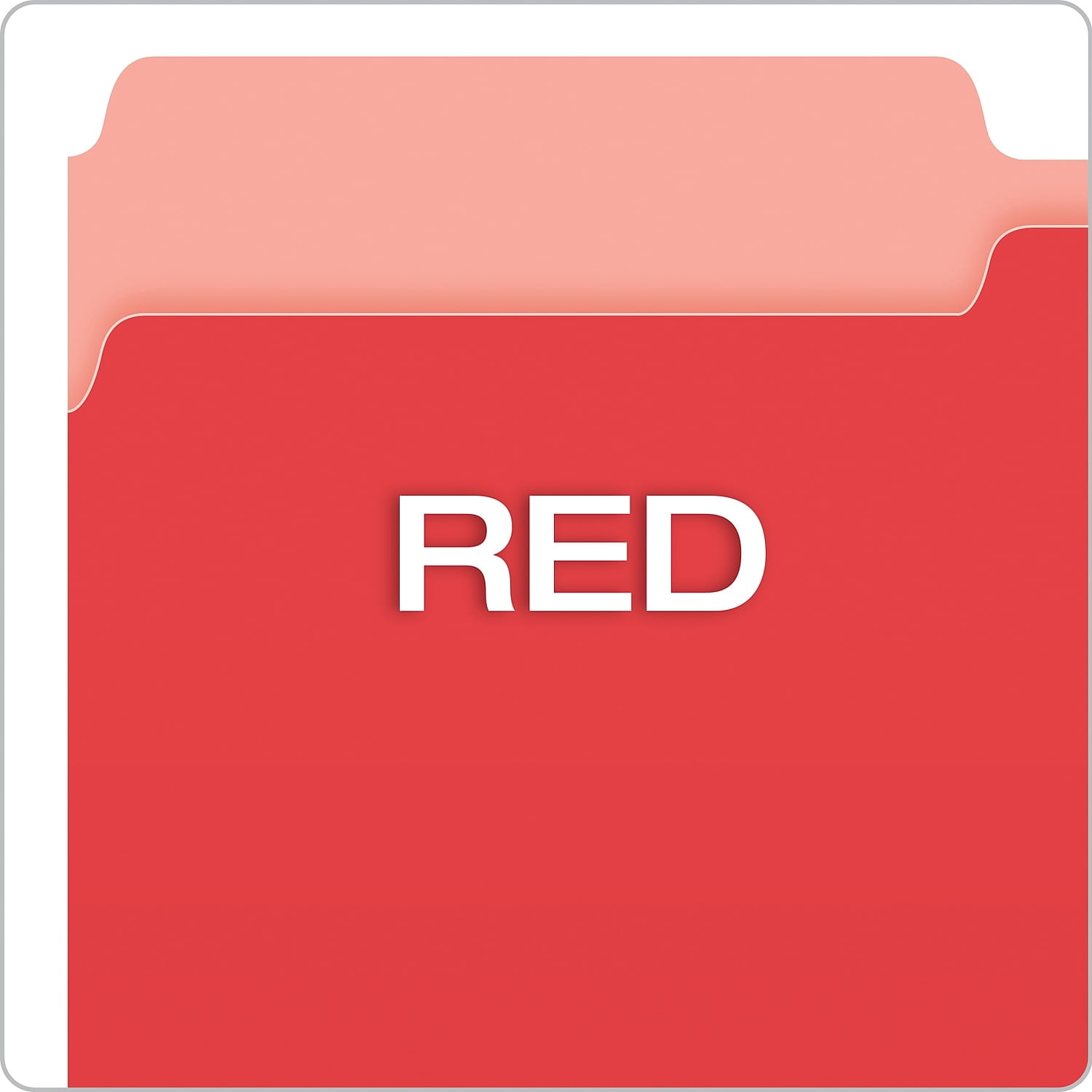 Interior File Folders 1/3-Cut Tabs, Legal Size, Red, 100/Box