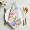 thumbnail image 2 of Easter Cloth Napkins, Spring Rabbit Ear Eggs Floral Butterfly Wooden Washable and Reusable Dinner Napkins Set of 6, Table Napkin for Kitchen Party Birthday Wedding Hotel Housewarming 20"x20", 2 of 9