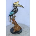 thumbnail image 2 of Nifao Hornbill Bird on Tree Branch, Colored Bronze Statue – Home Decor Sculpture, 10"L x 10"W x 22"H, 2 of 9