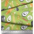 thumbnail image 3 of Soimoi Green Poly Georgette Fabric Mixed Vegetable Print Sewing Fabric Yard 52 Inch Wide, 3 of 3