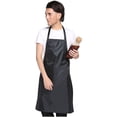 thumbnail image 1 of Matsuzay Delantal para barbacoa, delantal impermeable de PVC unisex con bolsillos, delantal con pechera impermeable y liso para cocinar al aire Cocina y Comedor negro, 1 of 1