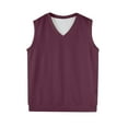 thumbnail image 5 of Huankd Sweater Vest Men V Neck Business Casual Sweaters Sleeveless Knitwear Knitted Pullover Formal Vest Top 2026 Deep Red 4XL, 5 of 6