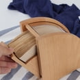 thumbnail image 4 of Coffee Filter Paper Holder Wooden Storage Rack Coffee Accessories Cone Coffee Filter Container Dust-proof Filter Box, 4 of 6