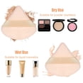 thumbnail image 3 of 6 Pieces Powder Puff Face Soft Triangle for Loose and Body Powder, Velour Makeup and Foundation Blending Sponges Set Beauty Blender Tools(Black), 3 of 6
