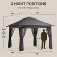 thumbnail image 2 of 11x11ft Pop Up Outdoor Gazebo,Asofer Patio Canopy Tent with Mosquito Netting for Backyard Patio, Gray, 2 of 8