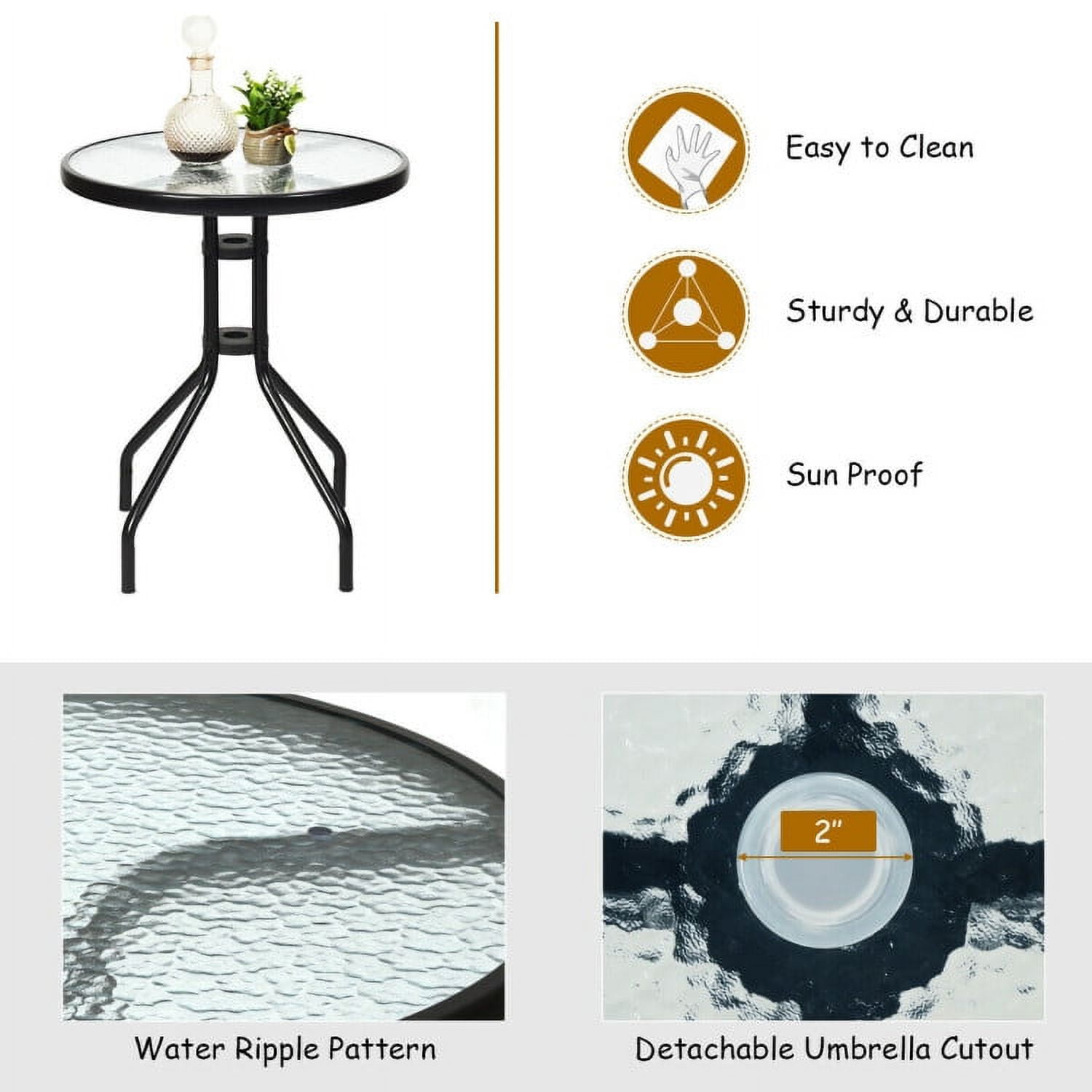 Aimee Lii Patio Dining Set with Patio Folding Chairs and Table, Outdoor Patio Furniture Set