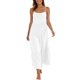 thumbnail image 3 of TaTaai Women's 2026 Summer Spaghetti Strap Ruffled Asymmetric Solid Maxi Dress Loose Beach Sundress for Daily & Vacation Gift, 3 of 9