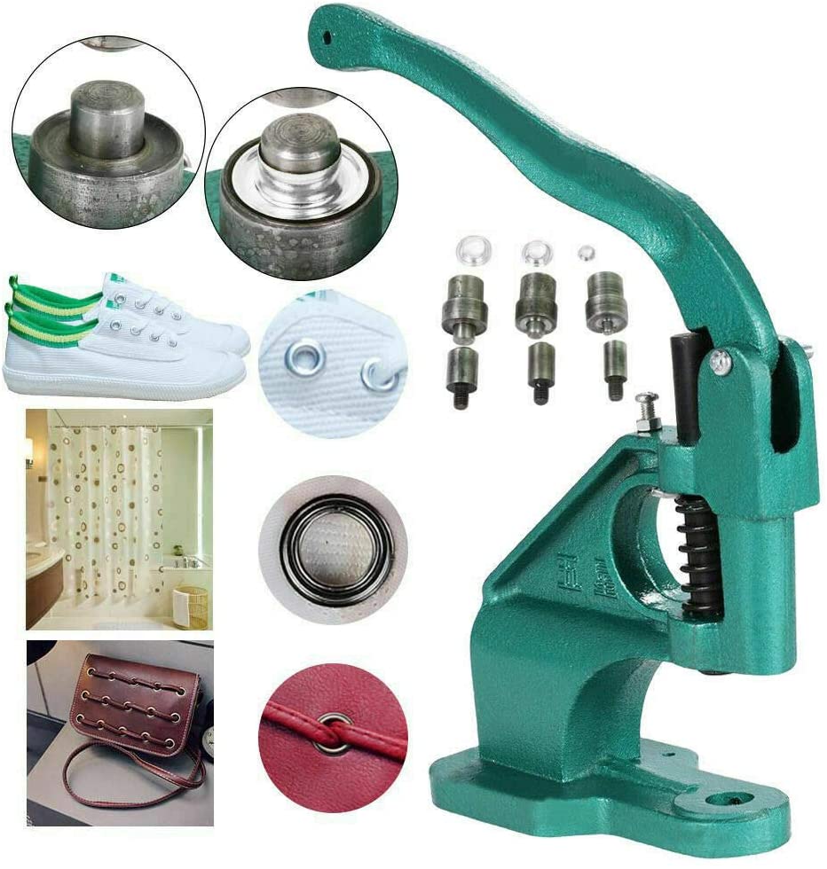 INTBUYING All Metal Manual Grommet Press Machine with 3 Size Die Mould