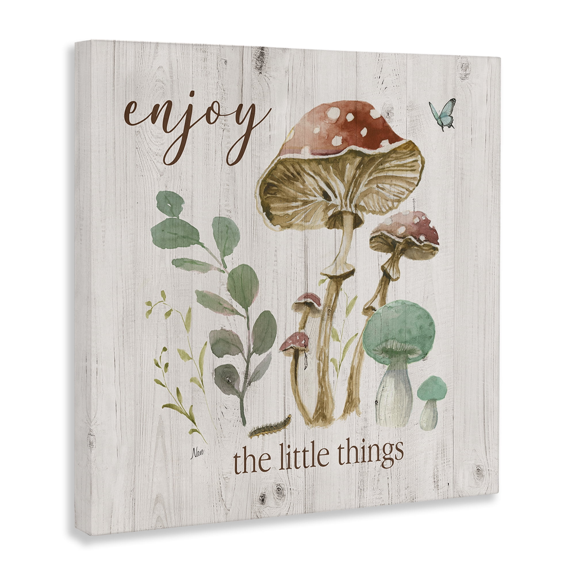 Stupell Industries Enjoy Little Things Plants & Flowers Painting Wrapped Canvas Art Print Wall Art, 24 x 24