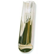 Judaica Kingdom BJ-MZ-M146-4 Sterling Silver Mezuzahs - Sterling Silver Mezuzah Concave with letter Shin Kosher Scroll