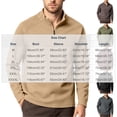 thumbnail image 3 of Mens Quarter Zip Pullover Long Sleeve Mock Neck Sweatshirts thermal Midweight Polo Shirt Loose Fit Running T Shirt Size M-4XL Khaki, 3 of 5