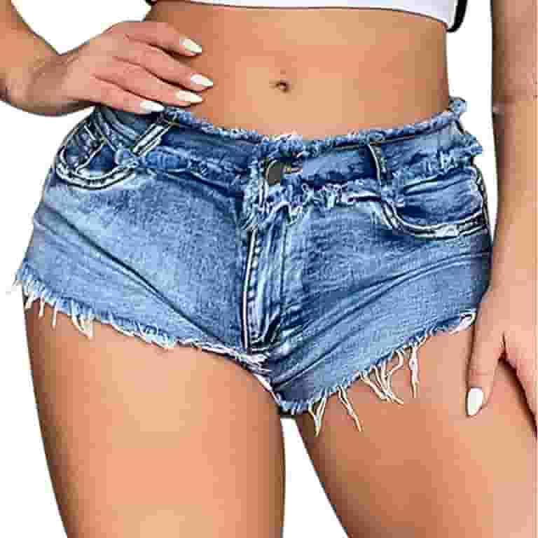 Women's Low Rise Hot Denim Shorts Stretch Mini Shorts Button Women's Low Rise Hot Denim Shorts Stretch Mini Shorts Button