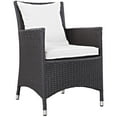 thumbnail image 3 of Modern Contemporary Urban Design Outdoor Patio Balcony Seven PCS Dining Chairs and Table Set, White, Rattan, 3 of 7