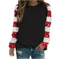 thumbnail image 4 of asdoklhq Shirts for Women Winter Christmas Round Neck Hoodless Raglan Sleeve Long Sleeve Sweater Top Black 3X, 4 of 5