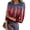 Deep Red(American Flag Striped), variant on Iaqnaocc American Flag Tops for Women 4th Of July Ribbed 3/4 Sleeve American Flag Striped Independence Day Tees Slim Fit Trendy Crew Neck 2026 Summer Retro T Shirts for Women Navy XL