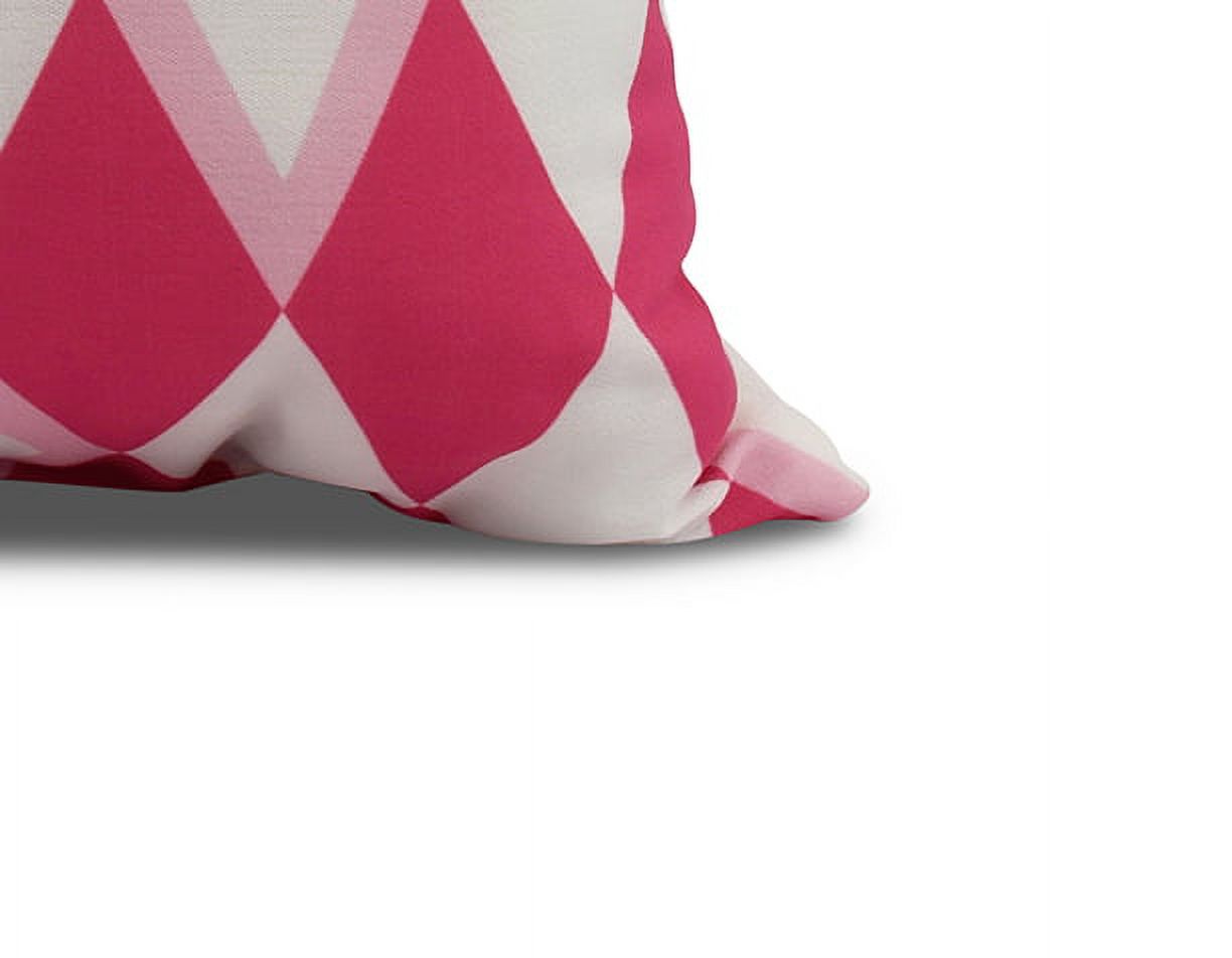 Simply Daisy, 16 x 16inch, Harlequin Geometric Print Pillow, Pink/Fushcia