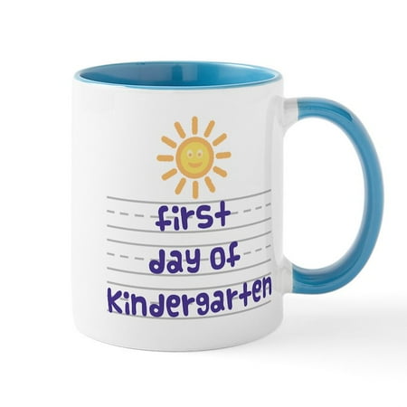 

CafePress - First Day Of Kindergarten Mug - 11 oz Ceramic Mug - Novelty Coffee Tea Cup